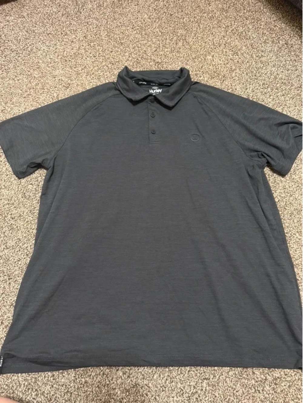 Hurley Men’s XL Gray Short Sleeve Polo Shirt Performance Casual